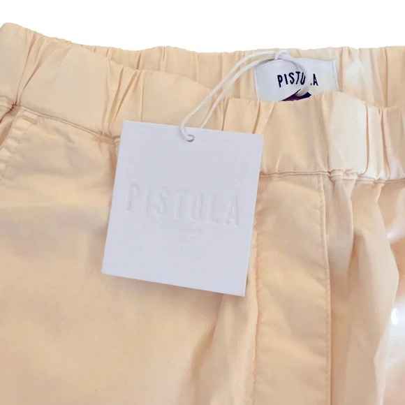 Pistola Bone Lainey Pants Cropped High Rise Pull on Cotton Sz S NWT - Picture 10 of 11